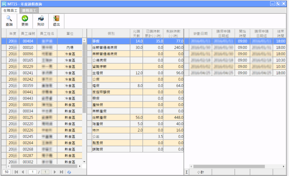 餐飲/服務業人資系統10